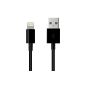 [Apple MFi certified] EasyAcc® 8 pin connection cable Lightning to USB Cable for iPhone 6 (4.7) 5s / 5c / 5, iPad Air / Mini / Mini 2, iPad 4th generation, iPod touch 5th generation, and iPod nano 7th generation, Black, 6 Feet / 2 meters.  (Wireless Phone Accessory)