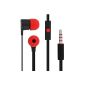 100% Original HTC Headset 39H00014-00M for One S in Black Red In-Ear Inear Earphone Headphone Stereo Flat Cable 3.5mm plug, bulk, For Super Socks (Electronics)
