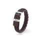 s.Oliver unisex bracelet leather brown 24 cm stainless steel lock 195652 (jewelry)