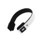 Sonixx X-Sport Bluetooth wireless headset with microphone (iPhone / iPad / Android / Windows / Galaxy / HTC etc.) - White (Electronics)