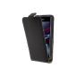 Leatherette Case for Sony Xperia E1 - Flipcase black - Cover PhoneNatic ​​Cover + Protector (Electronics)
