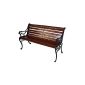 Garden bench 2-seater with cast iron - side panels and Holzbelattung, mahogany (garden products)