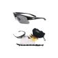 Pro Performance Plus black sports glasses with PRESCRIPTION.  Replacement lenses: clear, polarized and low light for running, cycling, shooting, etc. (Misc.)