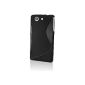 iGadgitz Black Glossy Case S Line TPU Gel Sony Xperia Z3 Compact D5803 D5833 Case Cover + Protector Film (Wireless Phone Accessory)