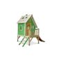 Children play house stilt house made of wood with slide