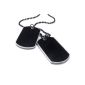 Konov jewelry Men's Necklace, 2 Military dog ​​tags army style dog tag pendant with 68cm chain, Black silver (jewelery)