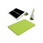 Invision ® iPad Mini Smart Case Cover - front and back protection with magnetic Function Auto wake / sleep - Superior Design Features - Premium quality PU leather with microfiber inner lining (iPad Mini Cover Green) (Electronics)