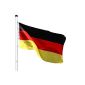 Aluminum flagpole flagpole 6.50 meters, incl. Germany flag banner + ground socket (garden products)