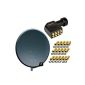 Antenna PremiumX PXA80 aluminum 80 cm Digital satellite dish mirror in Anthracite FullHD 3D HDTV compatible NEW + Octo LNB 0.1dB PremiumX PXO-08 for direct connection of 8 digital subscribers HDTV FullHD 3D capable + 16 F connectors plated (Electronics)