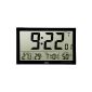 Hama Radio controlled wall clock Jumbo LCD display, alarm clock, thermometer, hygrometer and Calendar (36.8 x 3 x 23 cm) black (household goods)