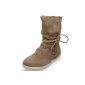 MQ23 Ladies Flat Semi-stick boots lined with teddy fur MQ1325 (Textiles)