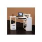 4505- 115cm - corner desk - computer desk, in white