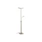 Briloner lights LED uplight 14 W height adjustable including rotary dimmer with reading lamp and on-off switch, EEK floodlights A, A + reading arm, matt nickel-1273-022 (household goods)