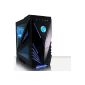 VIBOX Tactician Blue Midi Gamer, Gaming PC Tower Case with Easy Access USB3 ports, SD memory card reader, Temperature Display, LED cooling fans and Clear Side Panel Windows (Personal Computers)