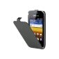 Samsung ETUISMS5360 Flap Leather Case for Samsung Galaxy Y Black (Accessory)
