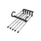 SODIAL (R) multifunction pants hanger with double hooks in black stainless steel (5 ways to extend) (Kitchen)