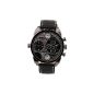 High Quality Men's large dial 2 Time Zone Wrist watches military black (clock)
