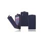 Premium Flip Case Mobile Phone Case for LG E460 Optimus L5 II Wallet Flip Cover Case Cover - ultra thin - magnetic closure in black / black bi-color (Electronics)