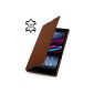 StilGut UltraSlim exclusive cover for the Sony Xperia Z Ultra XL39h in Style Book Type, cognac (Accessory)