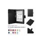 Leather Protective Skin Cover Case Leather Folio Leather Case Cover Premium Leather Case for the new Amazon Kindle Paperwhite and Kindle Paperwhite 3G, with Sleep / Wake Smart Cover Function Black