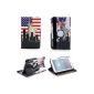 NetsPower® Statue of Liberty US Flag Leather Case Cover Stand Case for Samsung Galaxy Tab 7 March 