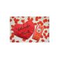 ## 66 Gift Set: Heart Pillow I love you approx 26 cm, 100 gr chocolate love motif, about 100 red rose petals (food & beverage).
