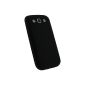iGadgitz Black Silicone Case Cover for Samsung Galaxy S3 III i9300 Android Smartphone + Screen Protector (Wireless Phone Accessory)