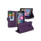 (Purple) Nokia Lumia 630/635 Protective Artificial Credit / Debit Card Leather Book Style Wallet Case Cover & LCD screen guard protector of shell Spyrox (Electronics)