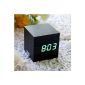 EiioX Morning Alarm Clock LED Digital Wooden LED shows green black appearance alarm