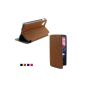 Mulbess Google Nexus 5 Flip Ultra Slim Case Bag Cover Leather Case Cover with Stand Function for Google Nexus 5 Color Brown (Electronics)