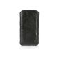 Media Devil Samsung Galaxy S4 Leather Case (Black with black stitching) - Artisanpouch shell made of genuine leather with European pull tab (Wireless Phone Accessory)