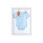 Pearhead 85135 - Bodysuit Keepsake Frame, wood picture frames for storage for 1 baby clothing, white (Baby Product)