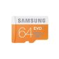 Samsung 64GB Micro SD Memory Card EVO SDXC Class 10 UHS-I memory card, up to 48MB / S -Adaptateur included (Electronics)
