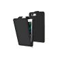 Case Wiko Ridge 4G - black ultra thin case with integrated protective cover for Wiko Ridge 4G.  Soft black interior to prevent scratching the screen of your Wiko Ridge 4G (Electronics)