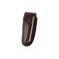 Brown leather case. For Laguiole knives with 12 cm handle length, longitudinal and transverse portable, including sharpening steel 10 cm (household goods)