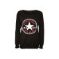 Papermoon - 'Converse' logo printed sweatshirt with long sleeves - Tops - Women - Black - 36-38 (Clothing)