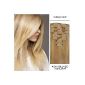 HairExtensionSale clip in Extensions Remy human hair extension set (7 pieces) 60 cm 80g Blonde mix (# 18/613) (Misc.)