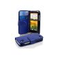 Cadorabo!  PREMIUM - Book Style Case in wallet design for HTC Desire X in KING'S BLUE (Wireless Phone Accessory)