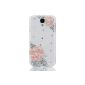 Dealgadgets 3D Rhinestone Back Cover Case Shell Hard PC to Samsung Galaxy S4 i9500 (with pink flower transparent (clear and pink flower)) (Electronics)