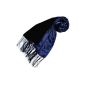 LORENZO CANA - silk velvet scarf velvet silk damask 30 x 200 cm blue silk scarf designer shawl 100% silk - 89094 (Textiles)