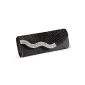 Handbag Cover Soiree Portfolio Type Baguette Rabat Satin Pleated fabric with Bord Set with Black Strass (Clothing)