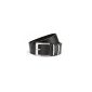 Trendy, timeless Men belts - smooth upper with classic metal buckle (95cm - 125cm), black (Textiles)