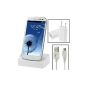 Samsung Galaxy S3 i9300 and Galaxy S3 LTE i9305 White dock charger table charger table charger with Micro USB Charging Cable Power Adapter Charger for Original Samsung Galaxy S3 i9300 i9305 NessKa (Electronics)