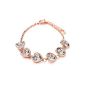 Gold-plated bracelet with 6 hearts swarovski elements crystal size 17cm with 3.4cm expansion with rapid dispatch and neat pouch (Jewelry)