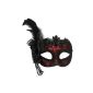 Red with black lace Venetian masquerade mask for the eyes CARNIVAL Bandau (Toy)