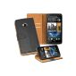 OneFlow PREMIUM - Book-Style Case in wallet design with stand function - for HTC ONE (M7) - GREY (Electronics)