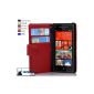 Cadorabo!  HTC 8X Case Cover Leather Wallet Red (Electronics)