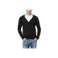 James Tyler Men Fine knit sweater with V-neck and hood (Textiles)