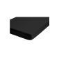 Castell 77113/080/041 jersey stretch fitted sheet, in accordance with Oeko-Tex Standard 100, 140 x 200 cm to 160 x 200 cm, color: black (household goods)