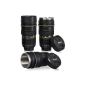 Venkons - cups cup in digital camera / telephoto lens design - for coffee, tea, cocoa, milk, water, etc. - 0.4l, black (household goods)